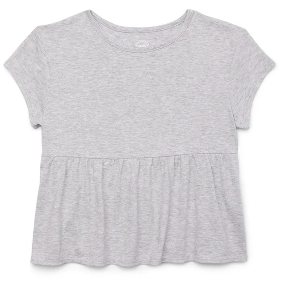 wonder nation Other - Gray Kids Shirt-Wonder Nation Girls Short Sleeve Peplum T-shirt in Light Gray